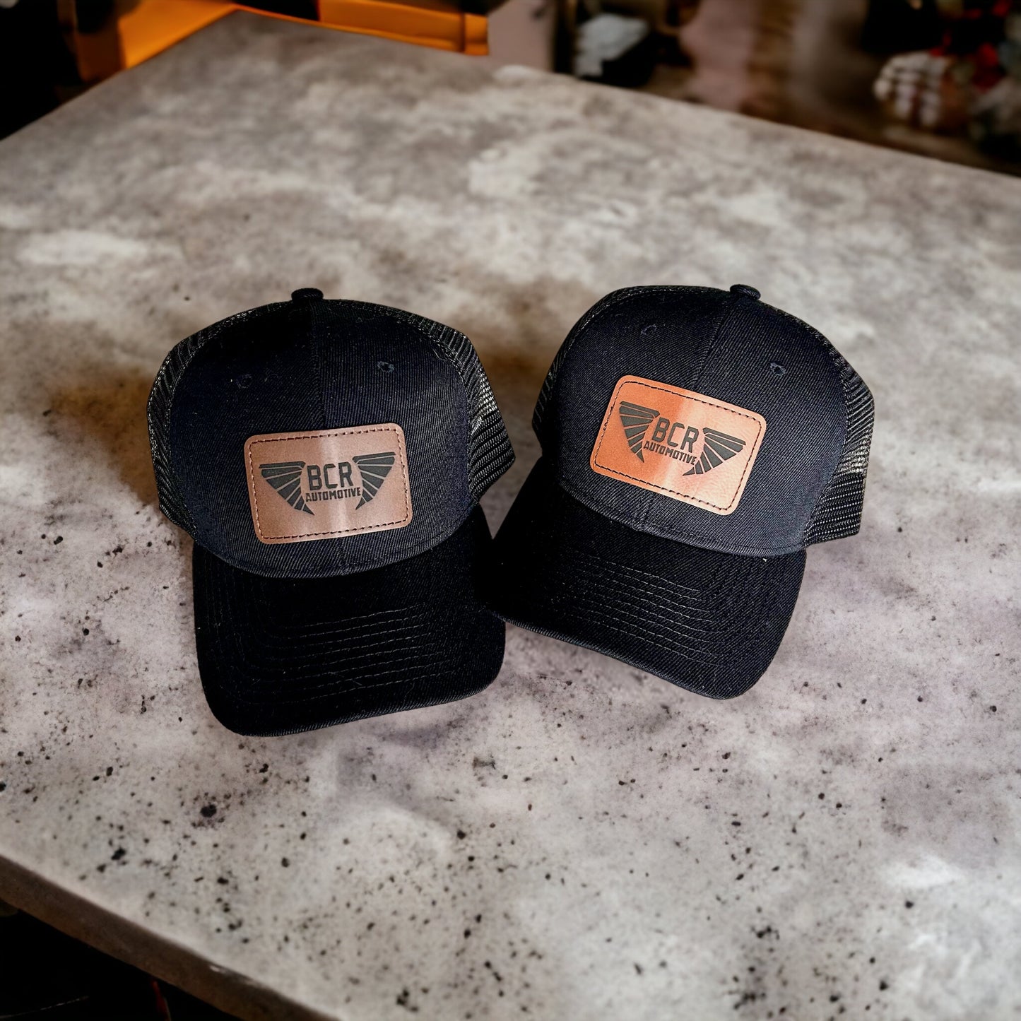 Personalized Leather Patch Trucker Hat