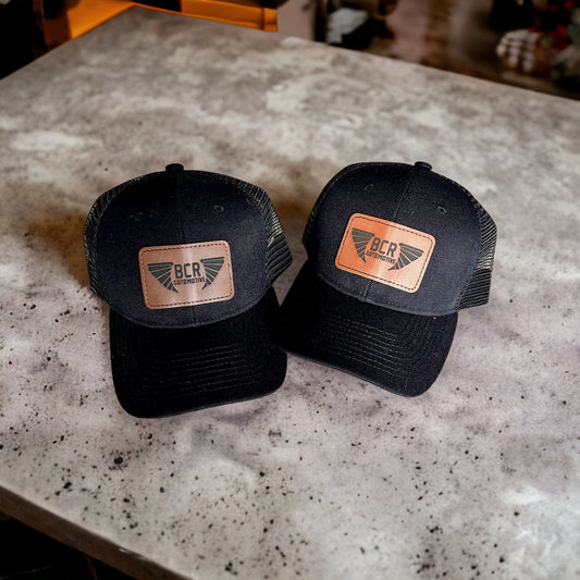 Personalized Leather Patch Trucker Hat