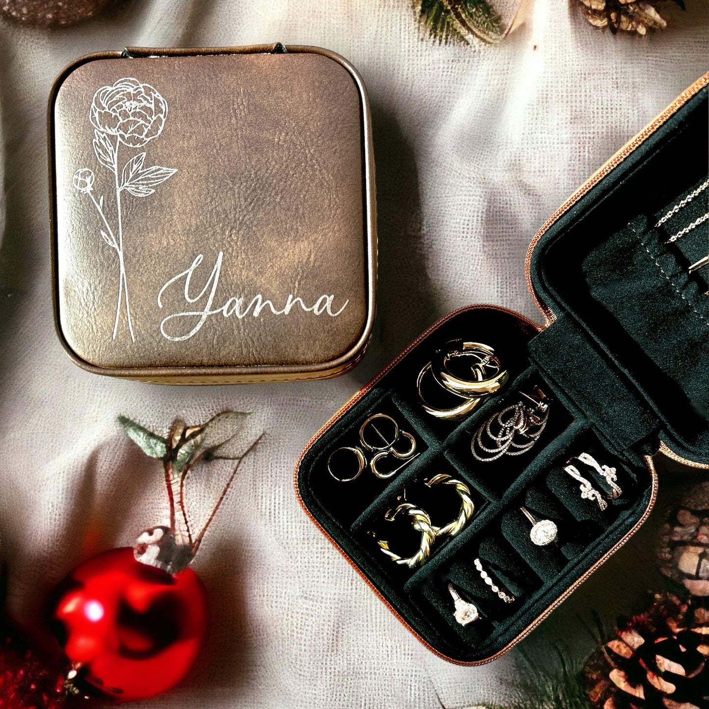 Personalized Travel Jewelry Case