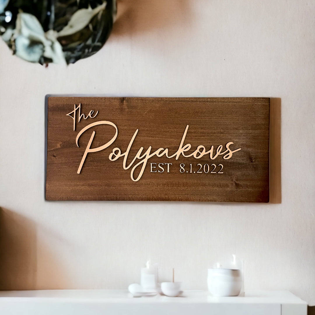 Custom Family Name Wood Sign