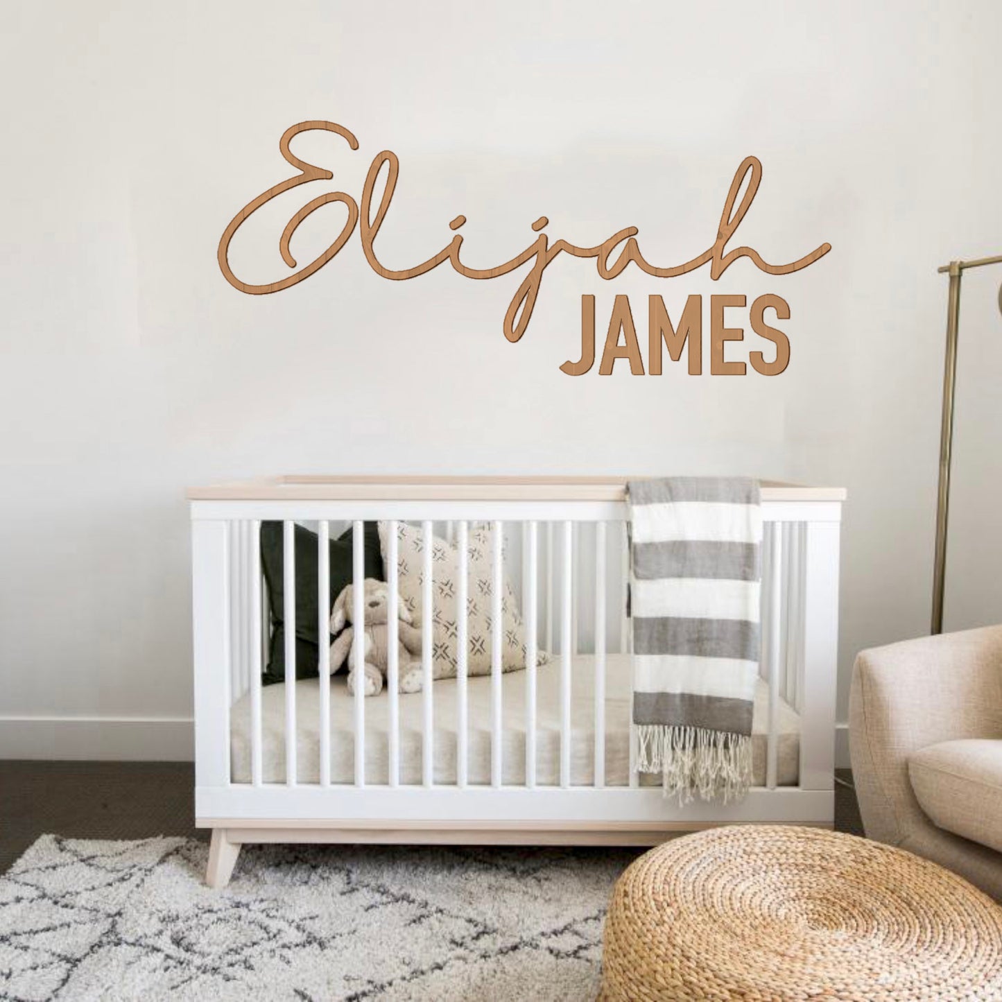 Wood Nursery Name Sign