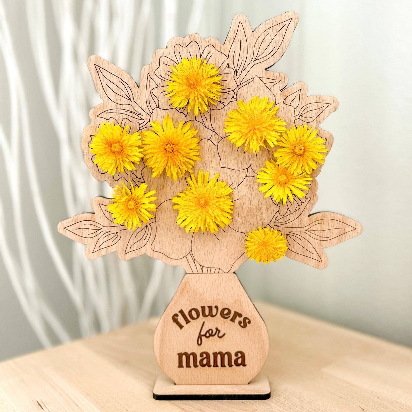 Flowers for Mom Wooden Flower Display