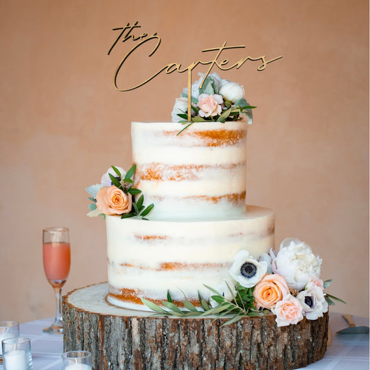 Custom Wood Wedding Cake Topper
